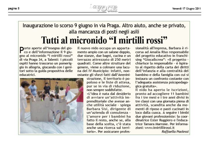 Siamo su “La voce del Municipio”